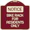 Signmission Bike Rack for Residents Only Heavy-Gauge Aluminum Architectural Sign, 18" x 18", BU-1818-24307 A-DES-BU-1818-24307 - alternate 1